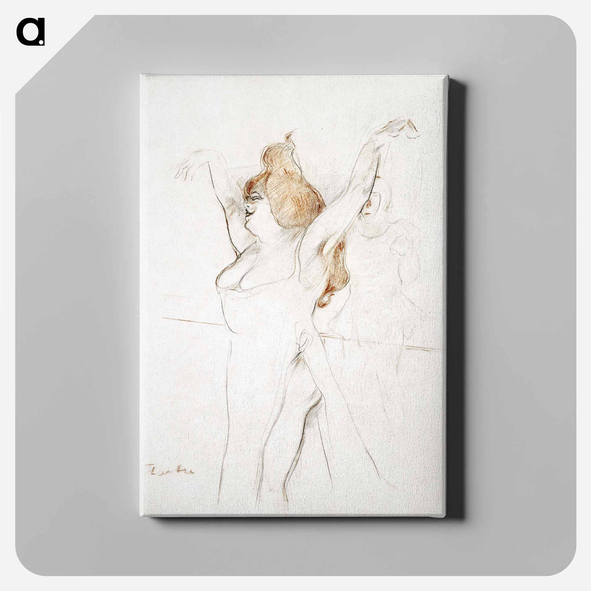 アートパネル-Mademoiselle Cocyle as Helen of Troy in La Belle Helene - アンリ ド トゥールーズ ロートレック Canvas.