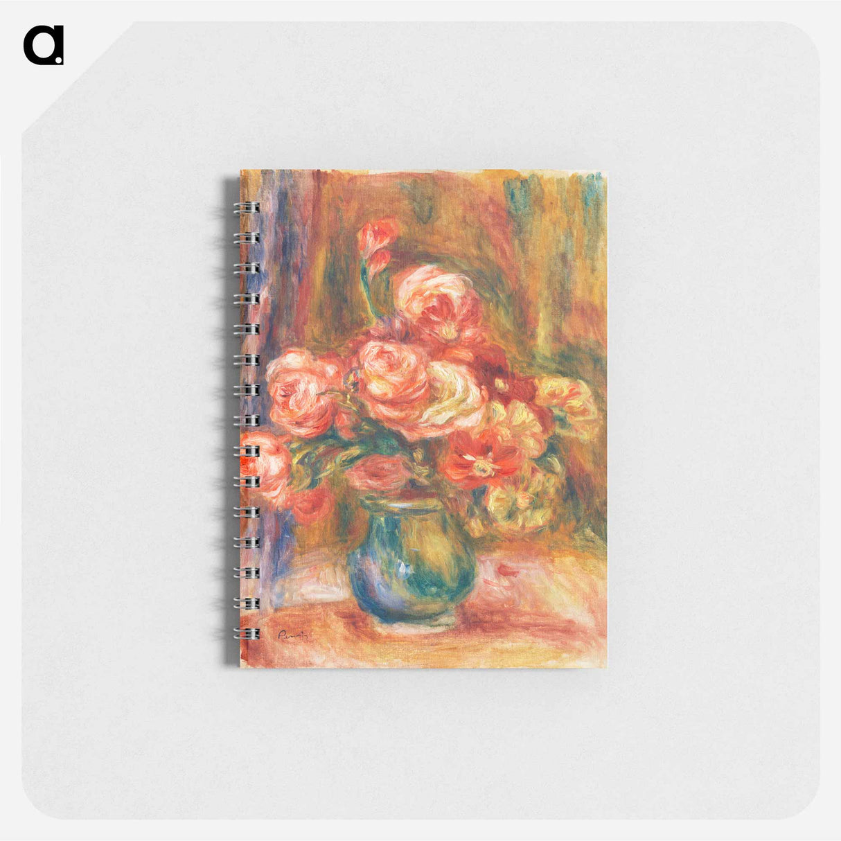 Vase of Roses - ピエール オーギュスト ルノワール Memo.