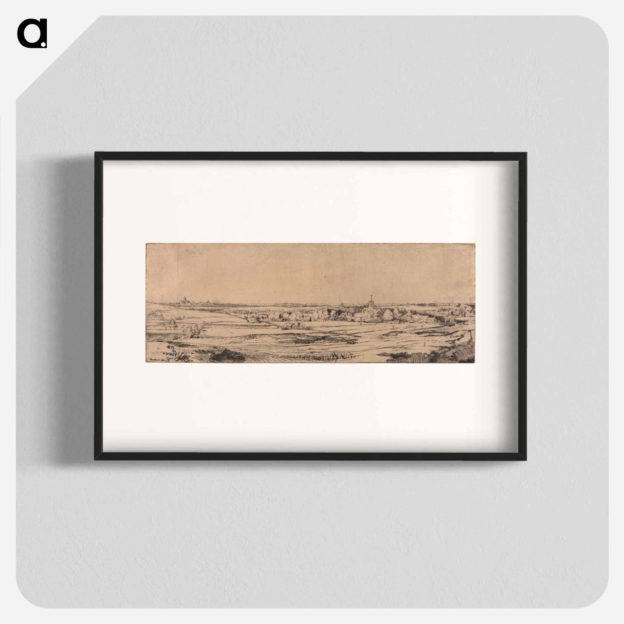 アートポスター-Panorama Near Bloemendaal Showing the Saxenburg Estate (The Goldweigher's Field) - レンブラント ファン レイン Poster.