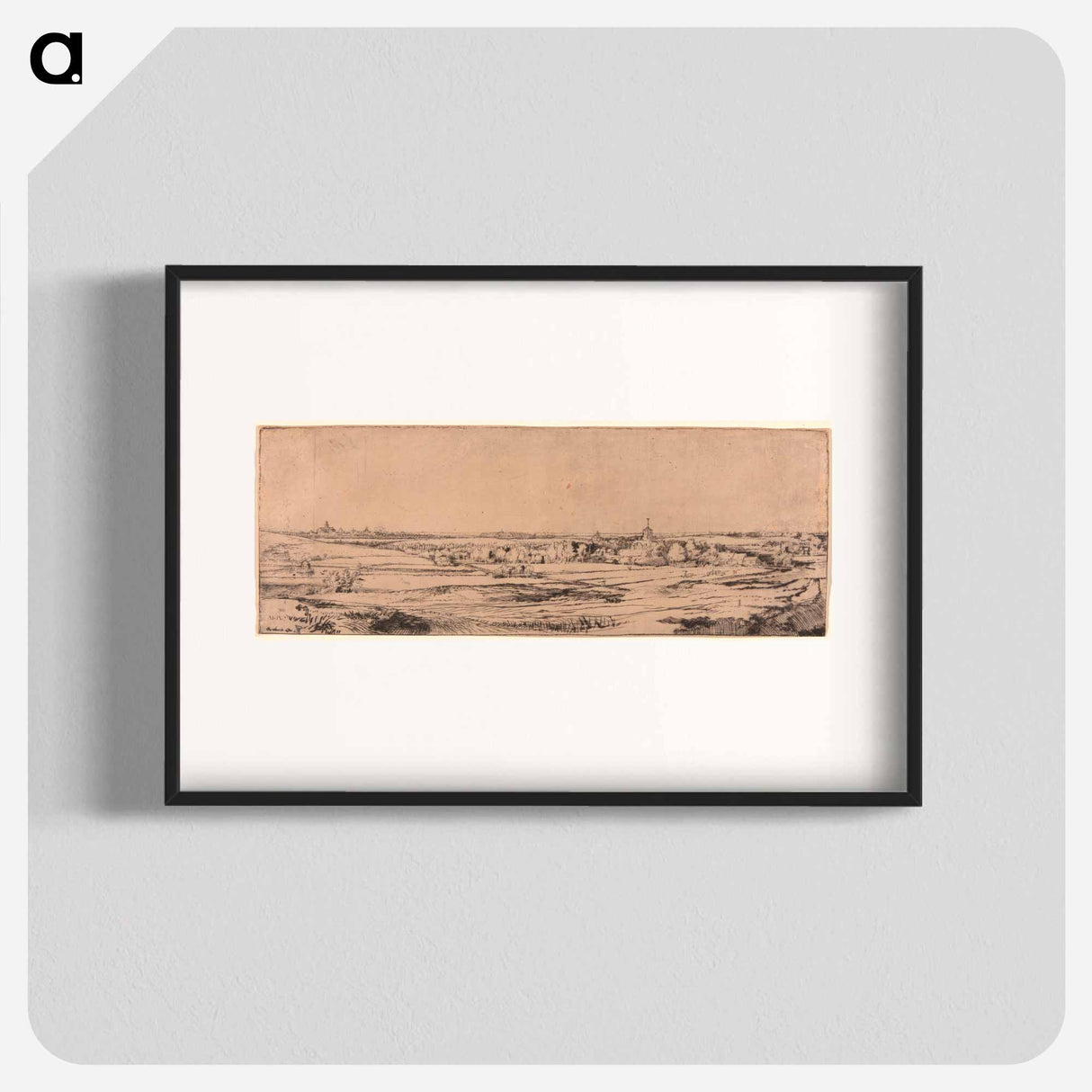 Panorama Near Bloemendaal Showing the Saxenburg Estate (The Goldweigher's Field) - レンブラント ファン レイン Poster.