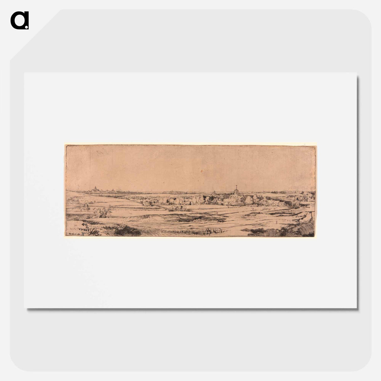 Panorama Near Bloemendaal Showing the Saxenburg Estate (The Goldweigher's Field) - レンブラント ファン レイン Poster.