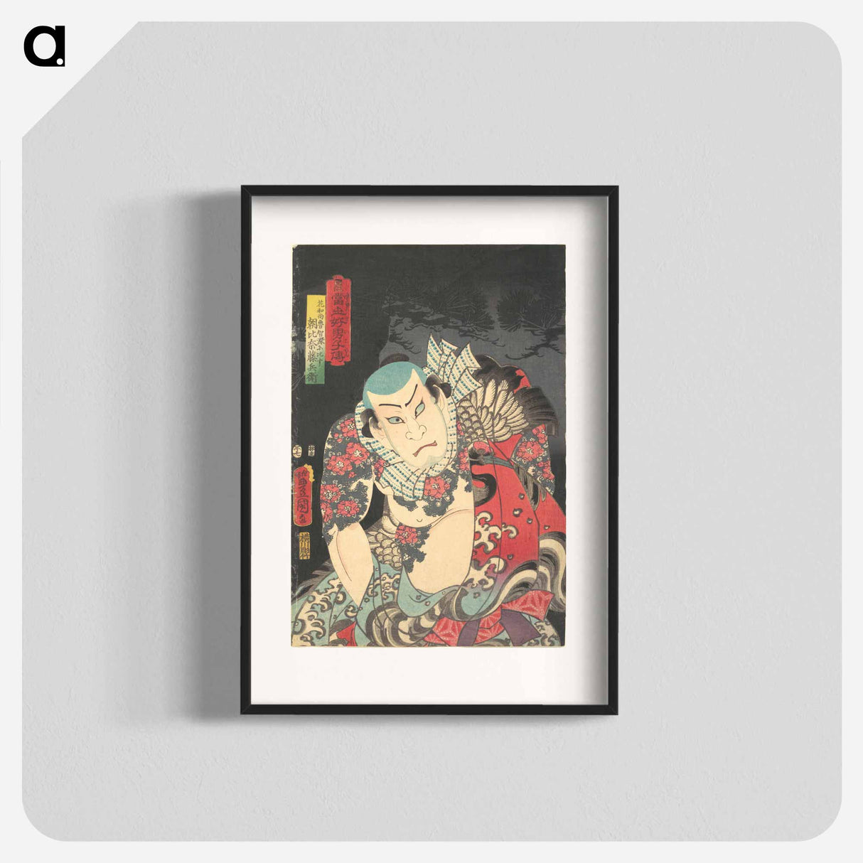 アートポスター-The Actor Nakamura Fukusuke I as Asahina Tōbei, likened to Lu Zhishen the Tattooed Priest
- 歌川 国貞 Poster.