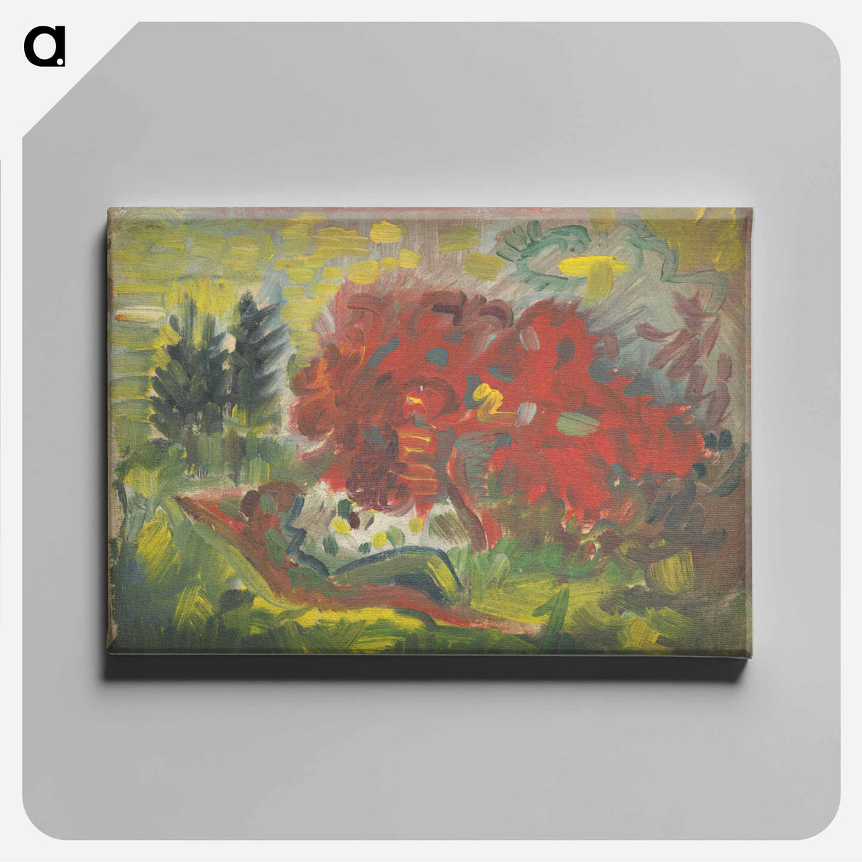 Reclining nude in a garden - アーノルド ピーター ワイズ クビンチャン Canvas.