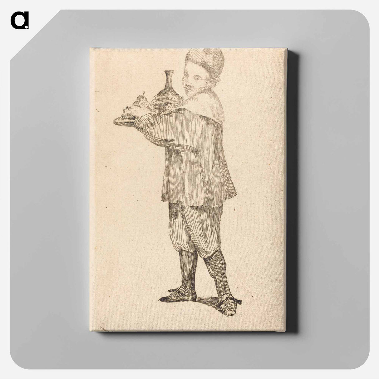 Child Holding a Tray - エドゥアール マネ Canvas.