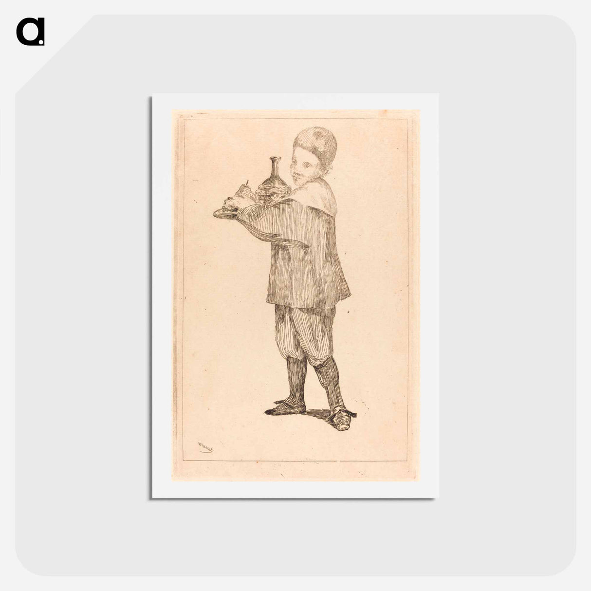 アートポストカード-Child Holding a Tray - エドゥアール マネ Postcard.