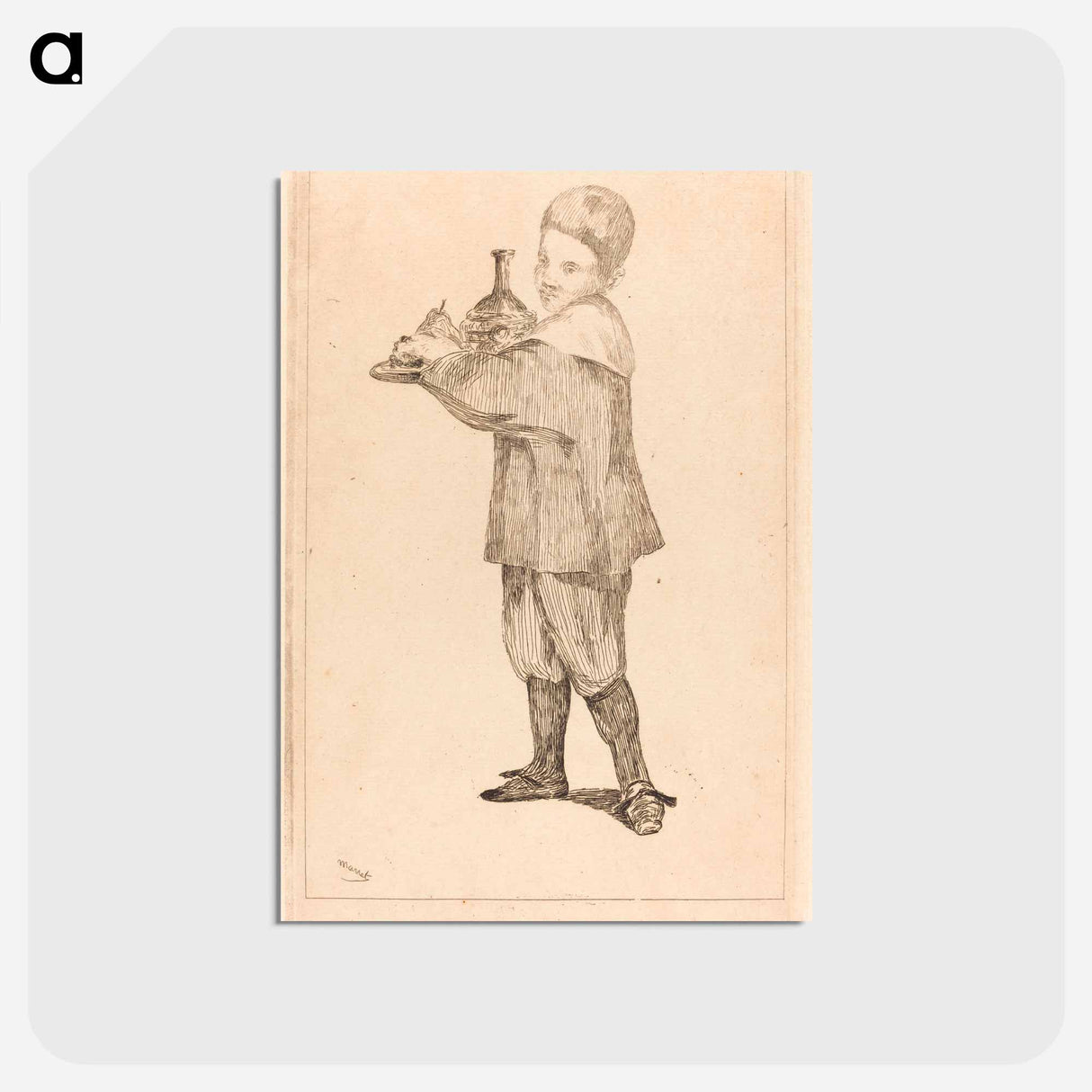 アートポストカード-Child Holding a Tray - エドゥアール マネ Postcard.