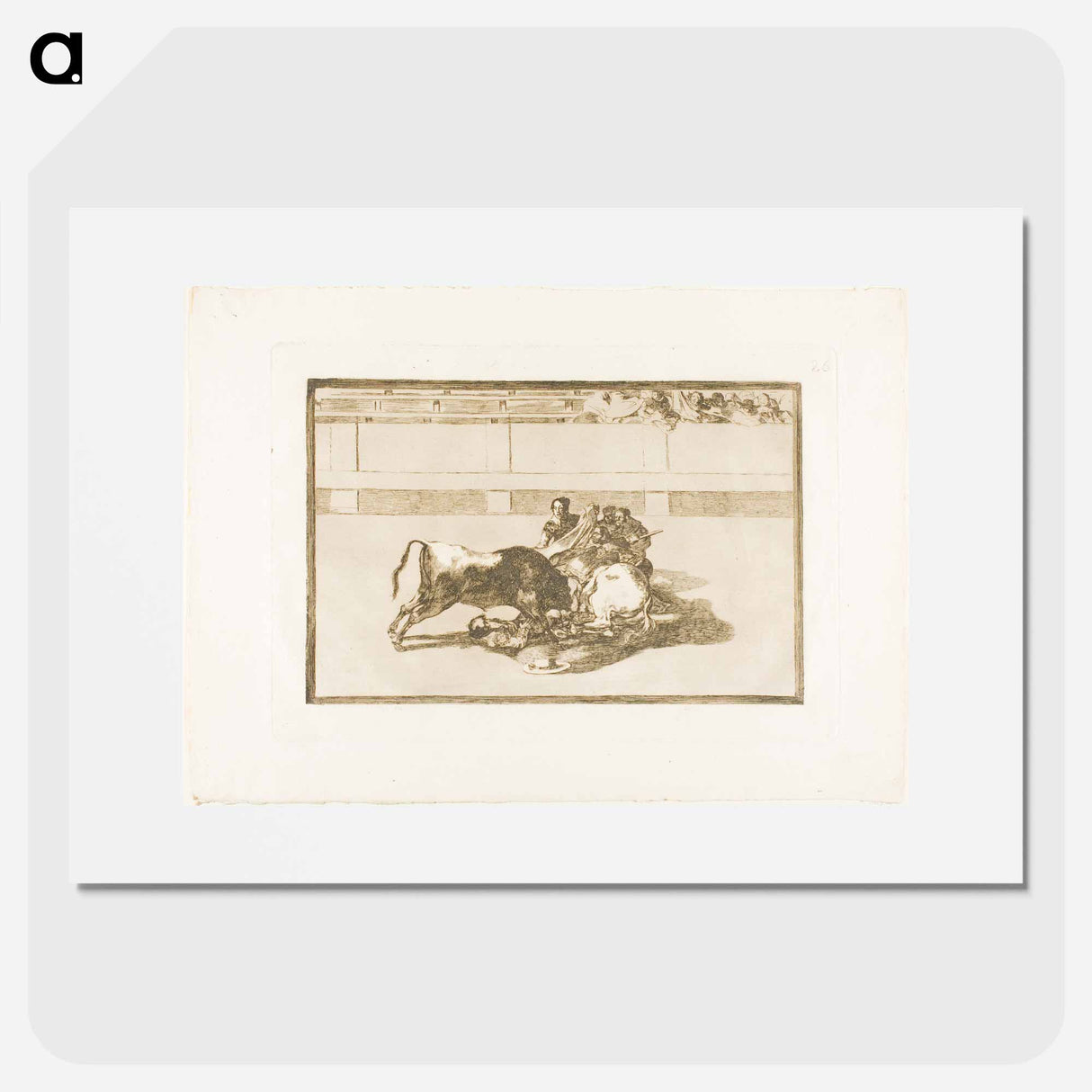 アートポスター-A Picador is Unhorsed and Falls under the Bull - フランシスコ デ ゴヤ Poster.