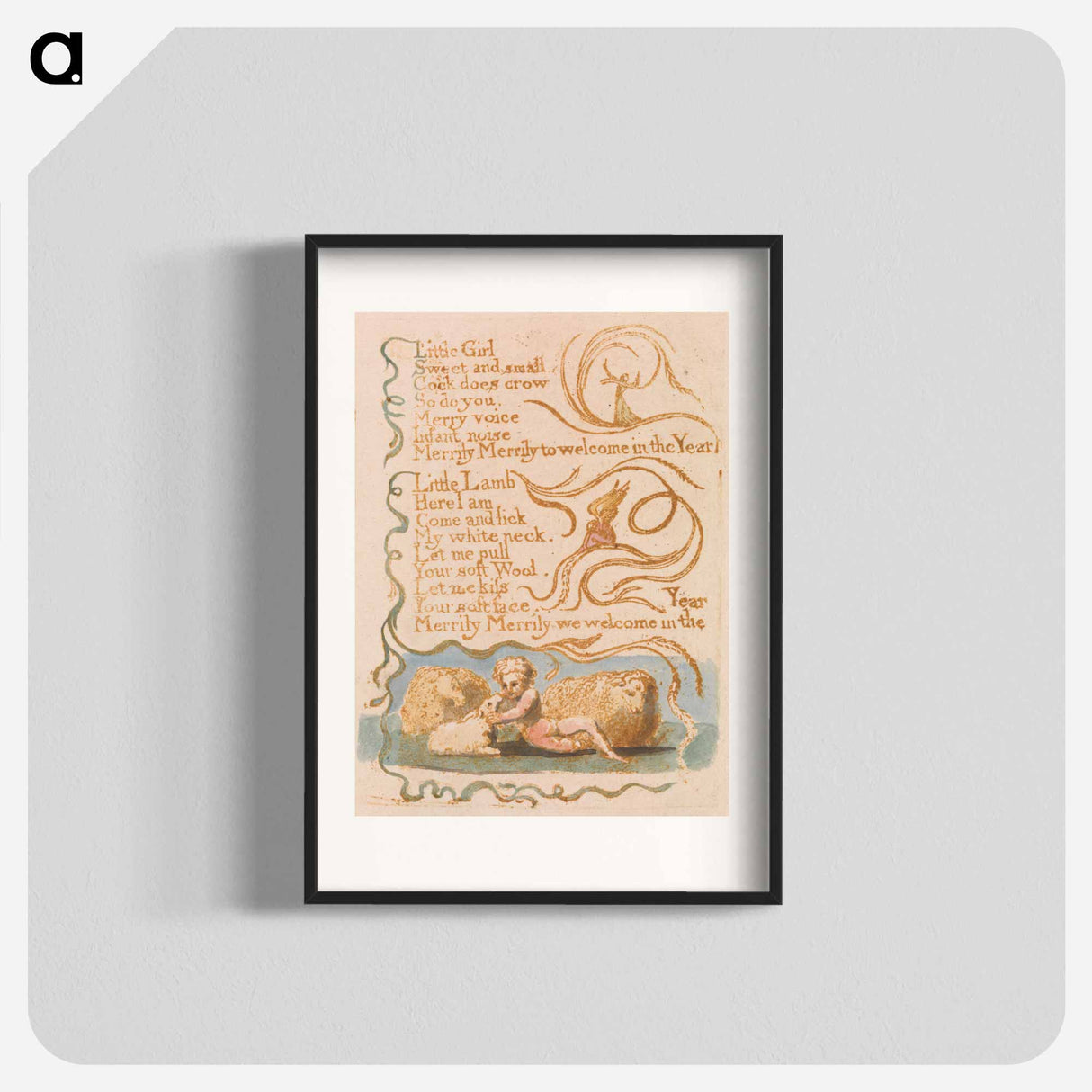 アートポスター-Songs of Innocence, Plate 26, "Spring" - ウィリアム ブレイク Poster.