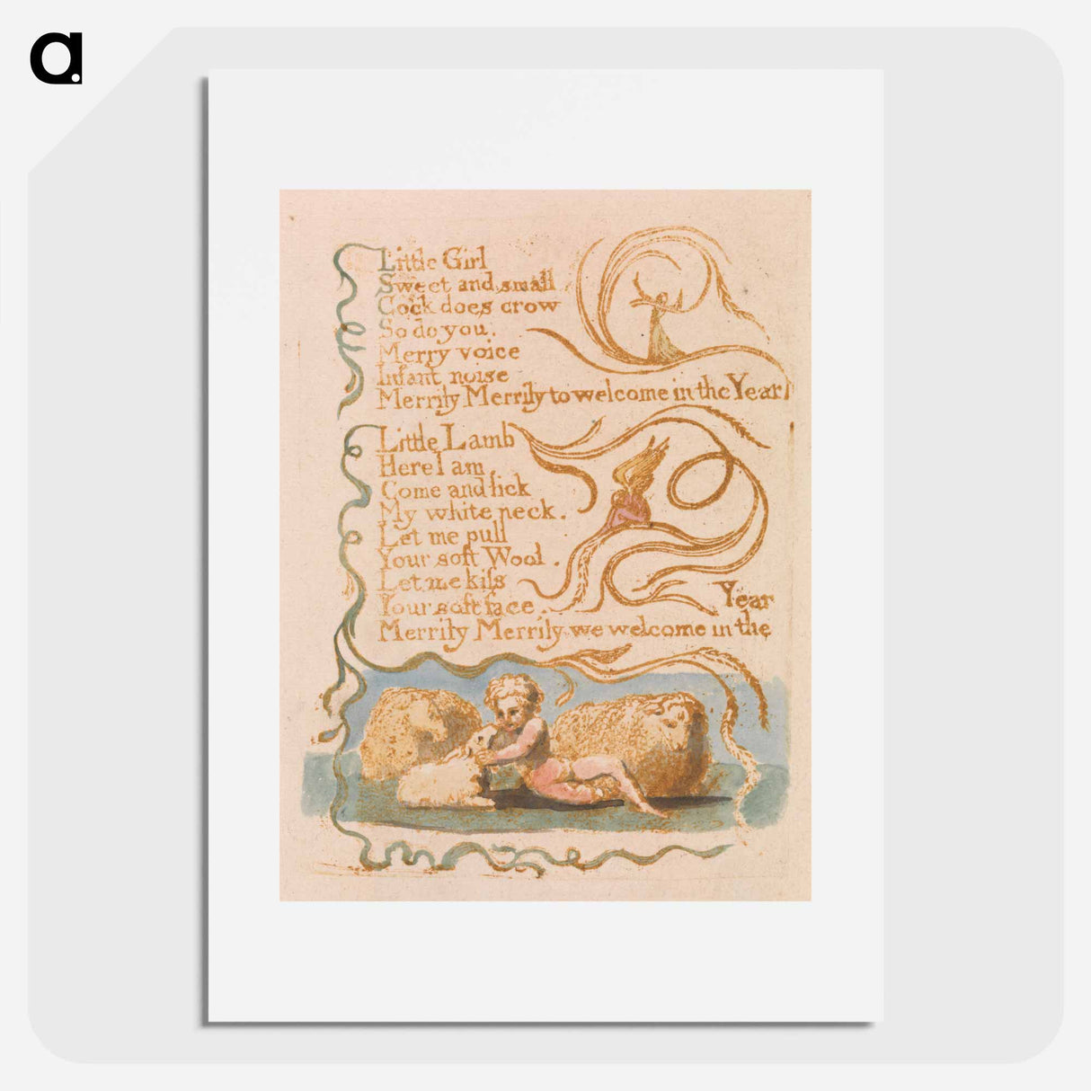 Songs of Innocence, Plate 26, "Spring" - William Blake Poster.