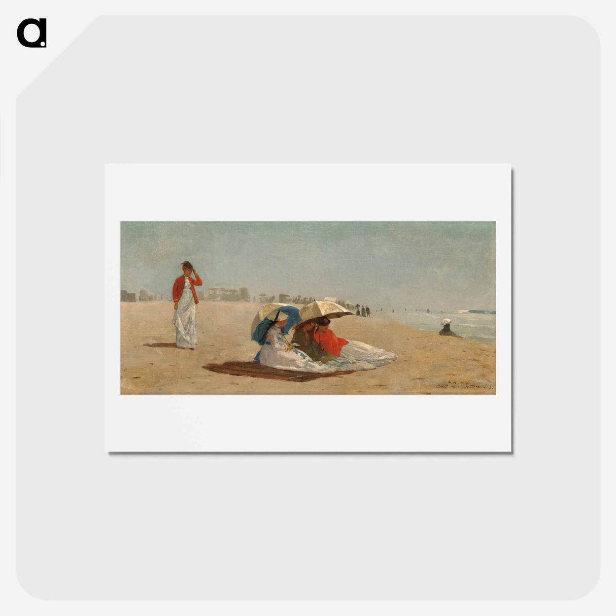アートポストカード-East Hampton Beach, Long Island - ウィンスロー ホーマー Postcard.