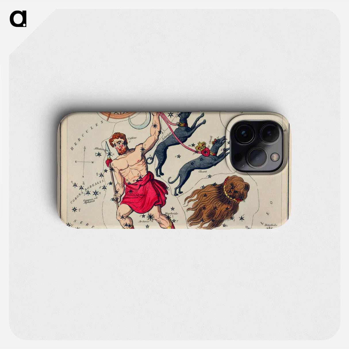 Bootes Canes Venatici, Coma Berenices, and Quadrans Muralis - アンティーク地図 Phone Case.