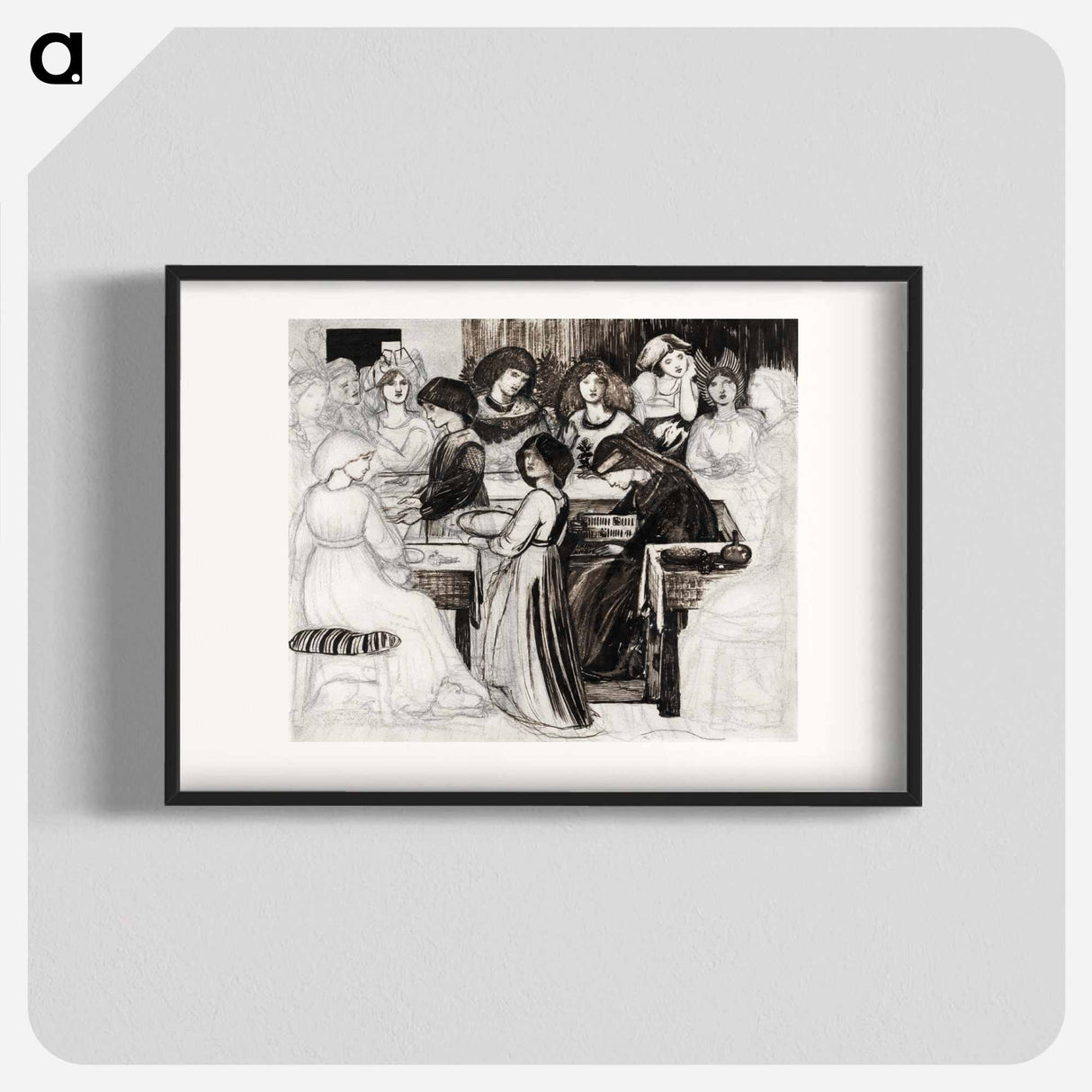 Study for The Wedding Feast of Sir Degrevaunt - エドワード バーン ジョーンズ Poster.