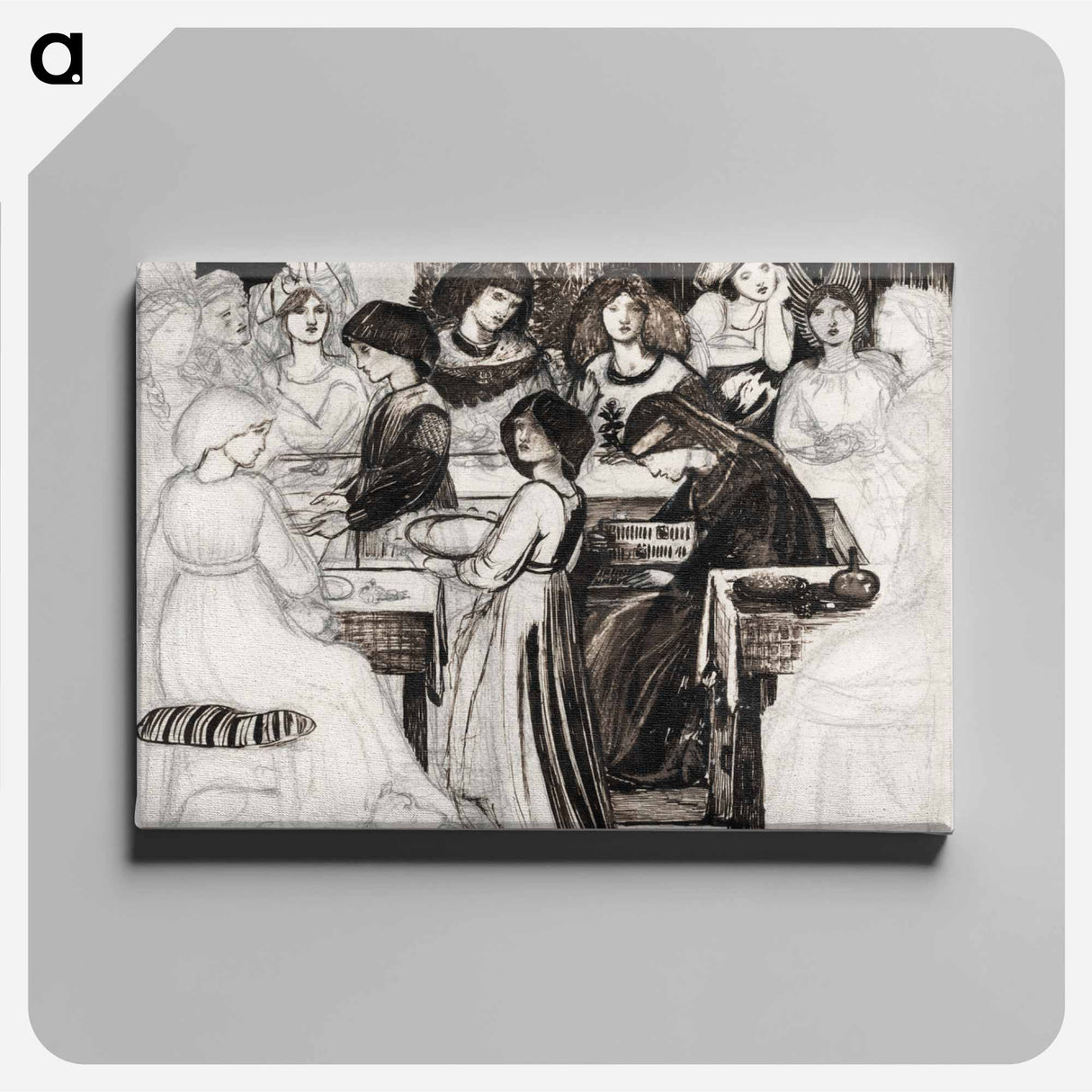 Study for The Wedding Feast of Sir Degrevaunt - エドワード バーン ジョーンズ Canvas.