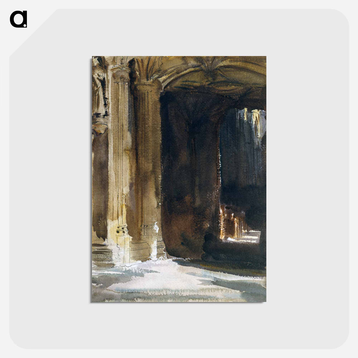 アートポストカード-Cathedral Interior - ジョン シンガー サージェント Postcard.