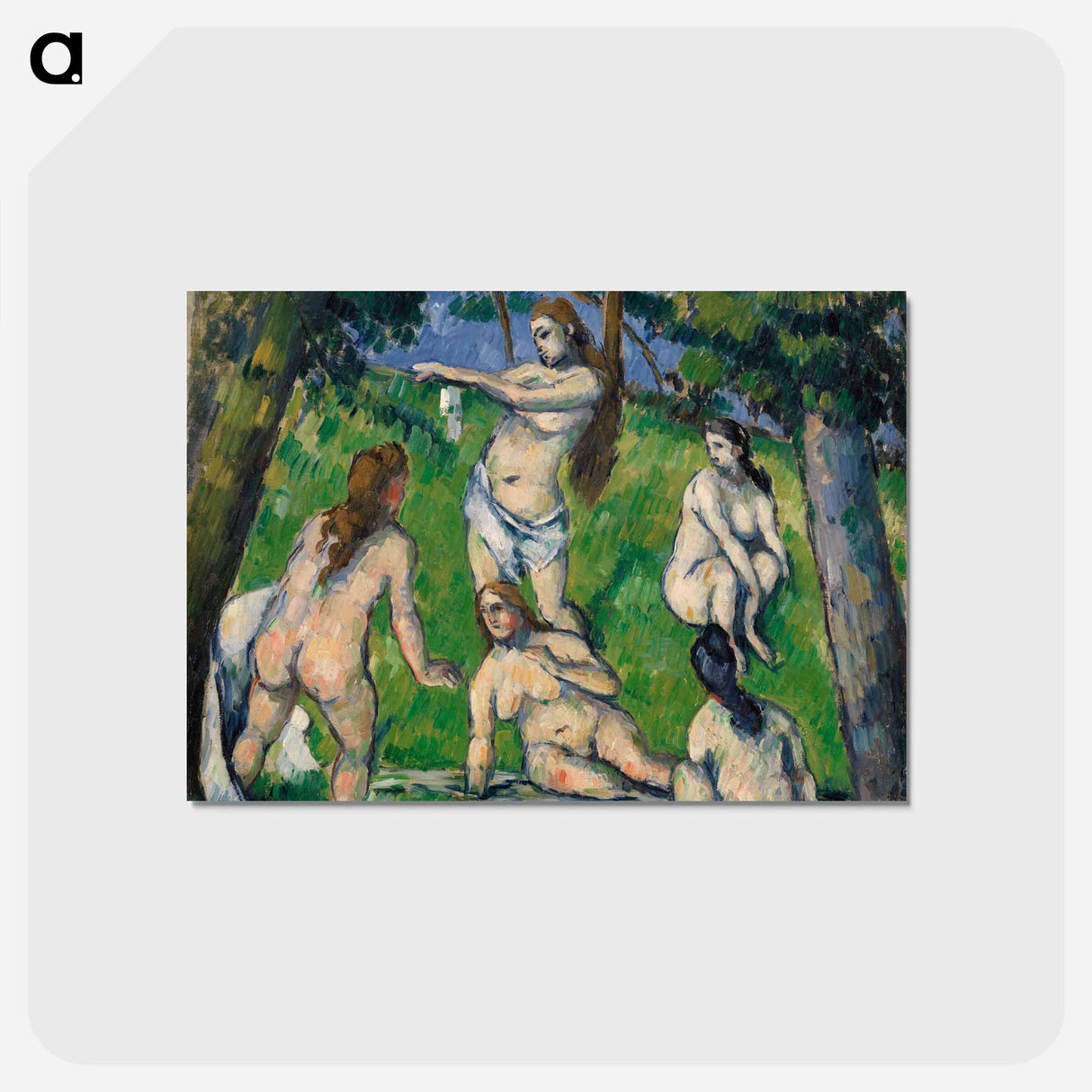 アートポストカード-Five Bathers - ポール セザンヌ Postcard.