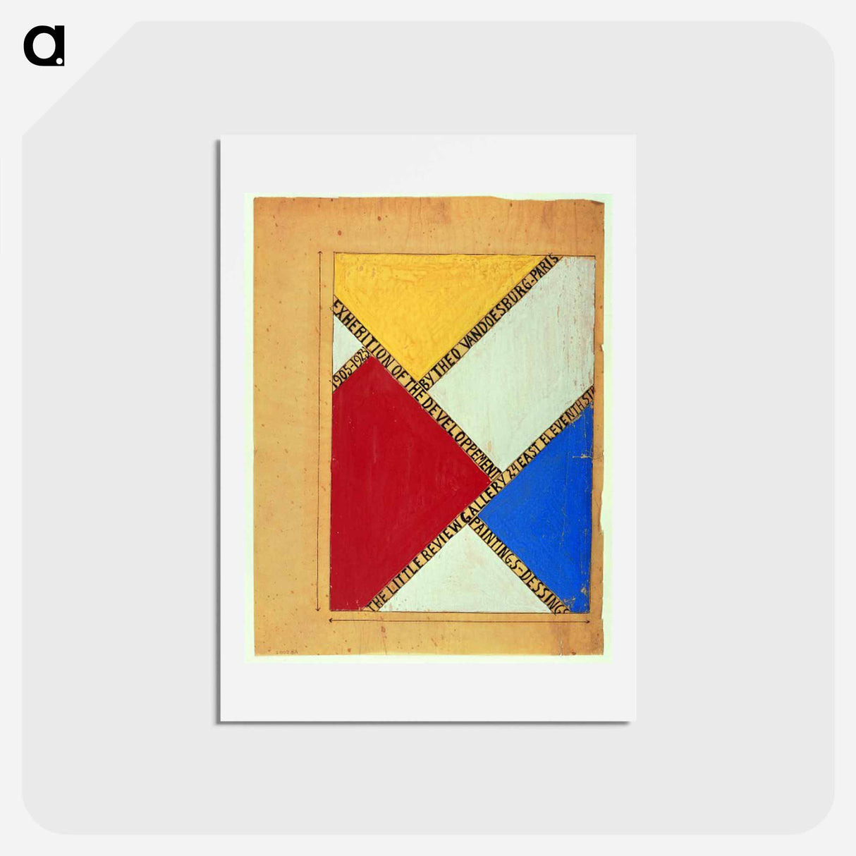 アートポストカード-Design for a poster for an exhibition at The Little Review Gallery, New York - テオ ファン ドゥースブルフ Postcard.