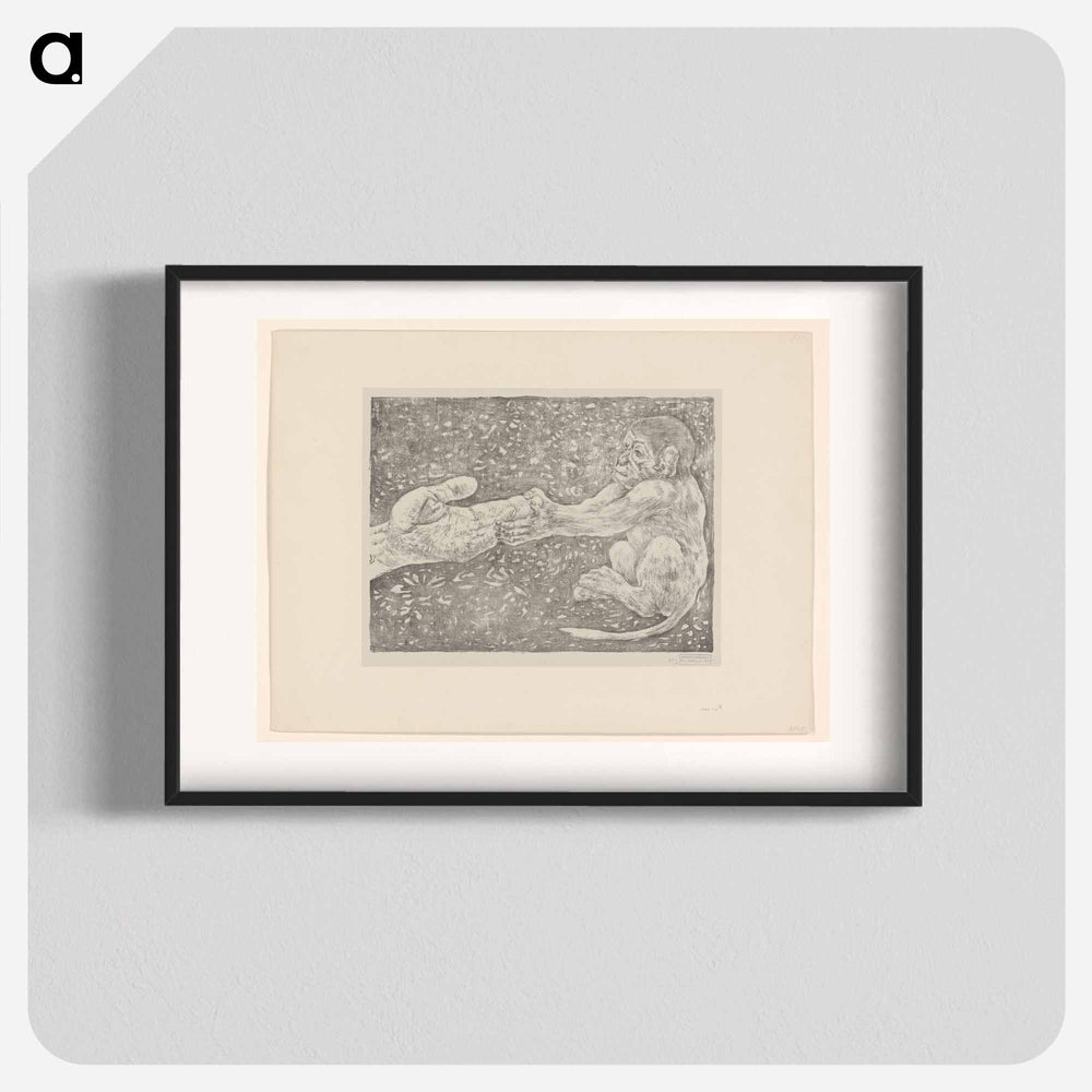 Aap die een toegestoken hand pakt - Theo van Hoytema Poster.