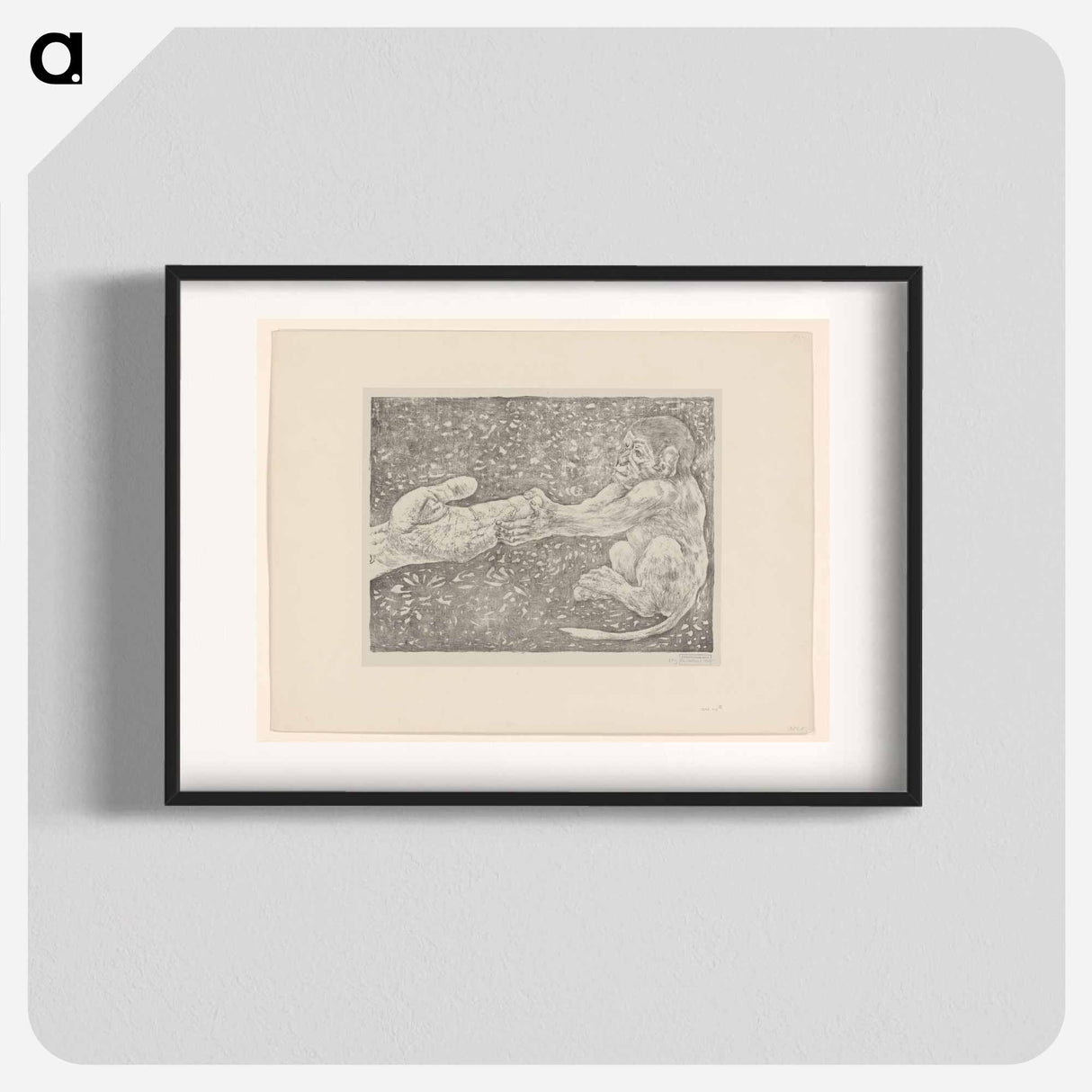 Aap die een toegestoken hand pakt - Theo van Hoytema Poster.