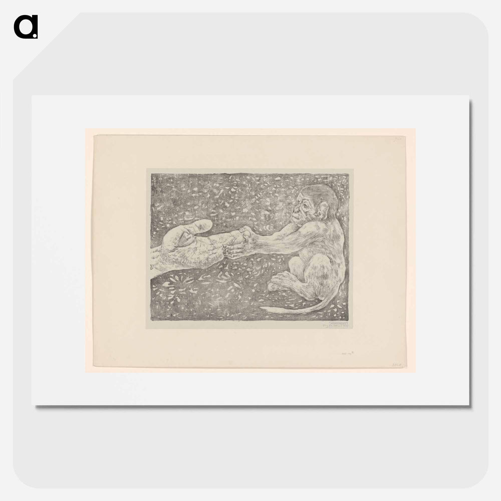 Aap die een toegestoken hand pakt - Theo van Hoytema Poster.