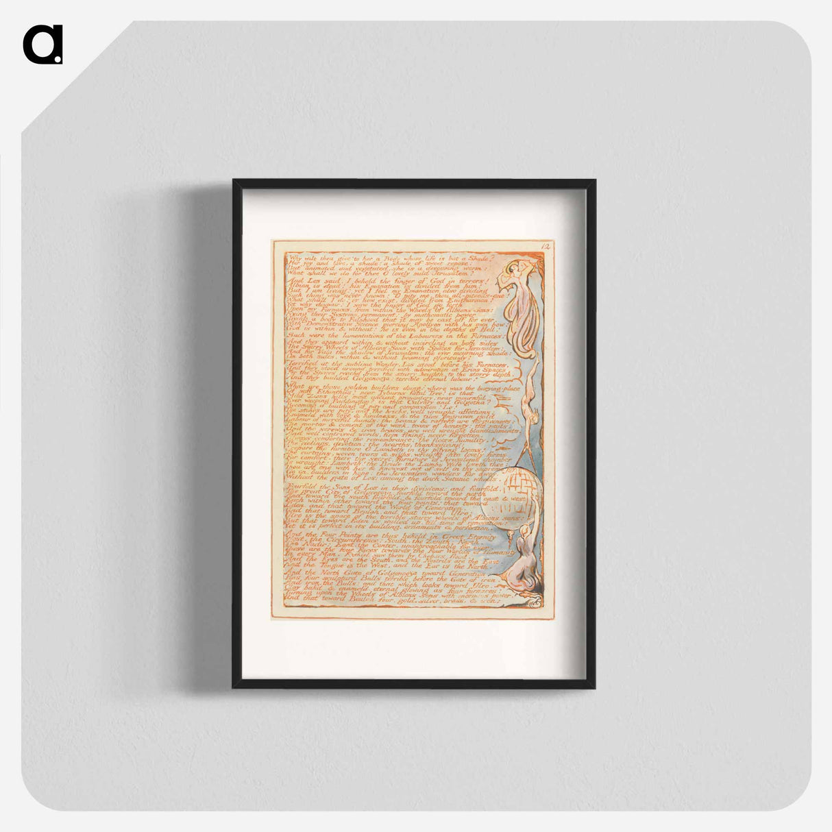 アートポスター-Jerusalem, Plate 12, "Why wilt thou give to her...." - ウィリアム ブレイク Poster.