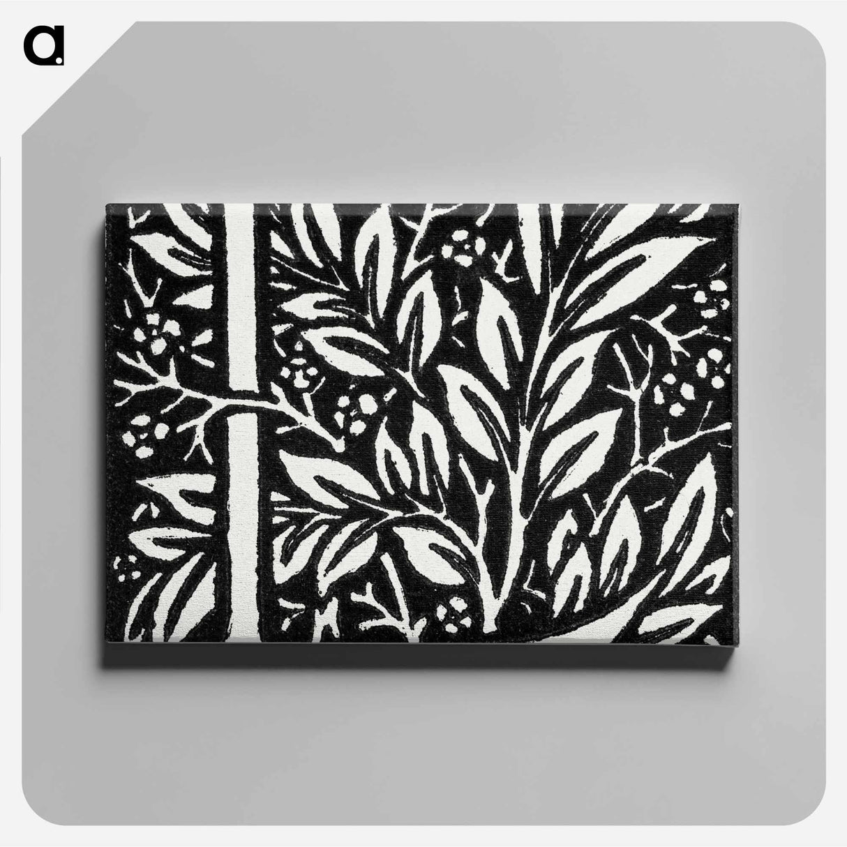 アートパネル-Love is Enough–Initial letter “L” entwined with Laurel Leaves - ウィリアム モリス Canvas.