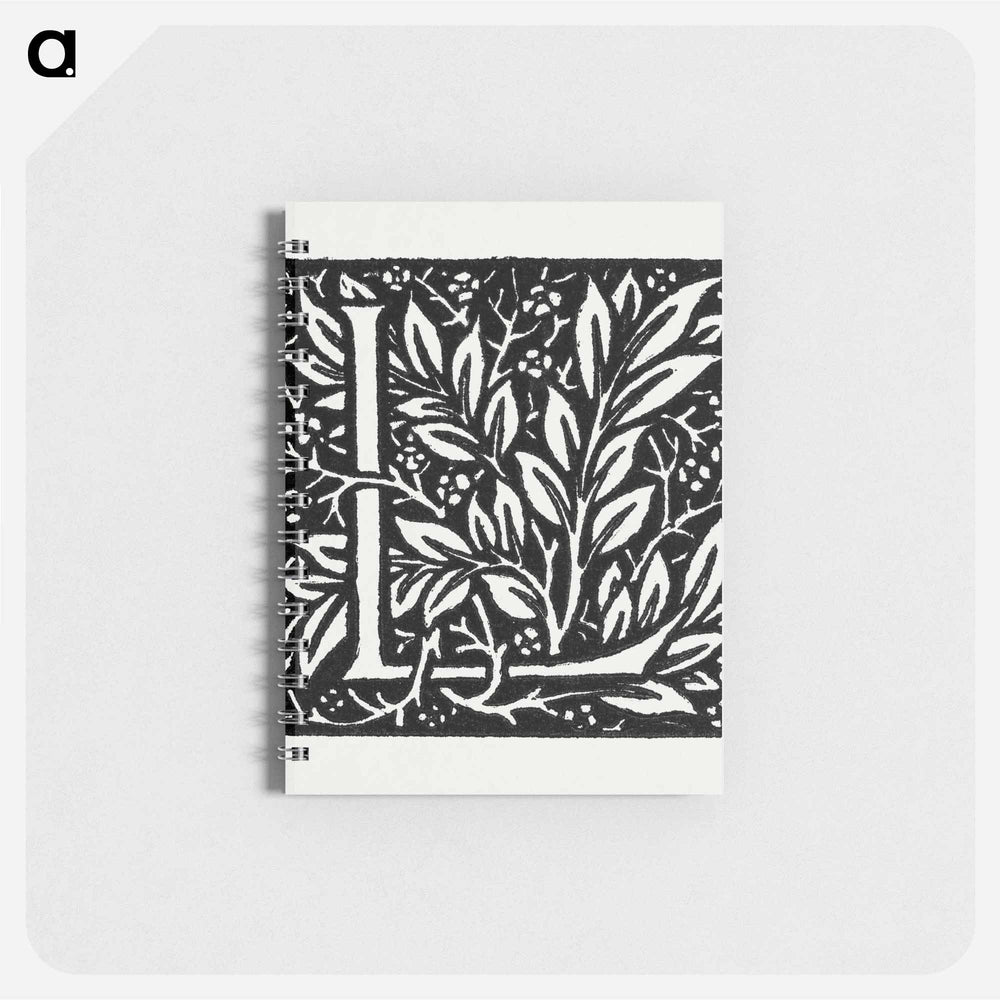 Love is Enough–Initial letter “L” entwined with Laurel Leaves - ウィリアム モリス Memo.