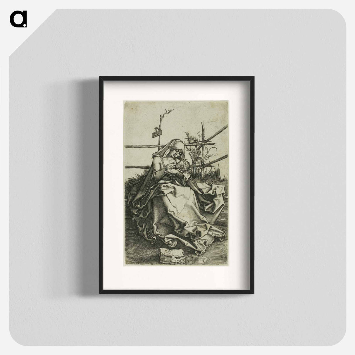 Madonna on a Grassy Bank - アルブレヒト デューラー Poster.