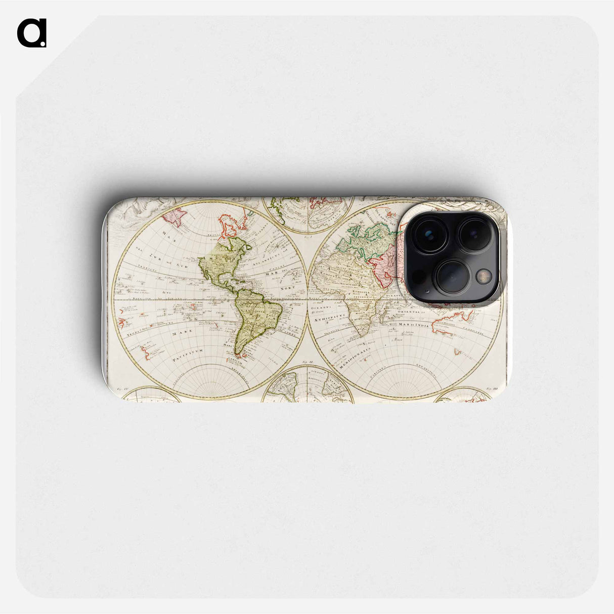 Planiglobii Terrestris Mappa Universalis - アンティーク地図 Phone Case.