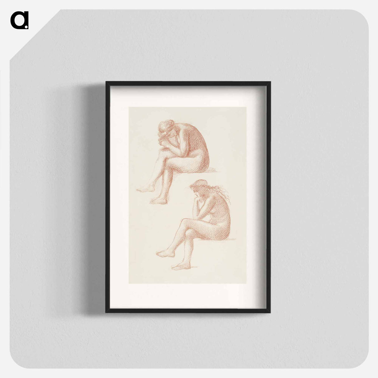 The Lament: Nude Female, Two Studies for the Figure on the Right - エドワード バーン ジョーンズ Poster.