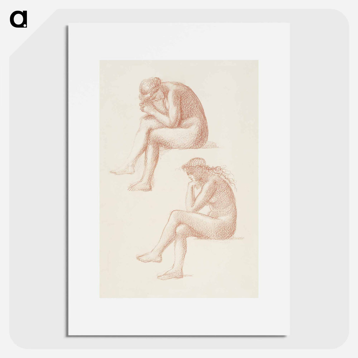 The Lament: Nude Female, Two Studies for the Figure on the Right - エドワード バーン ジョーンズ Poster.