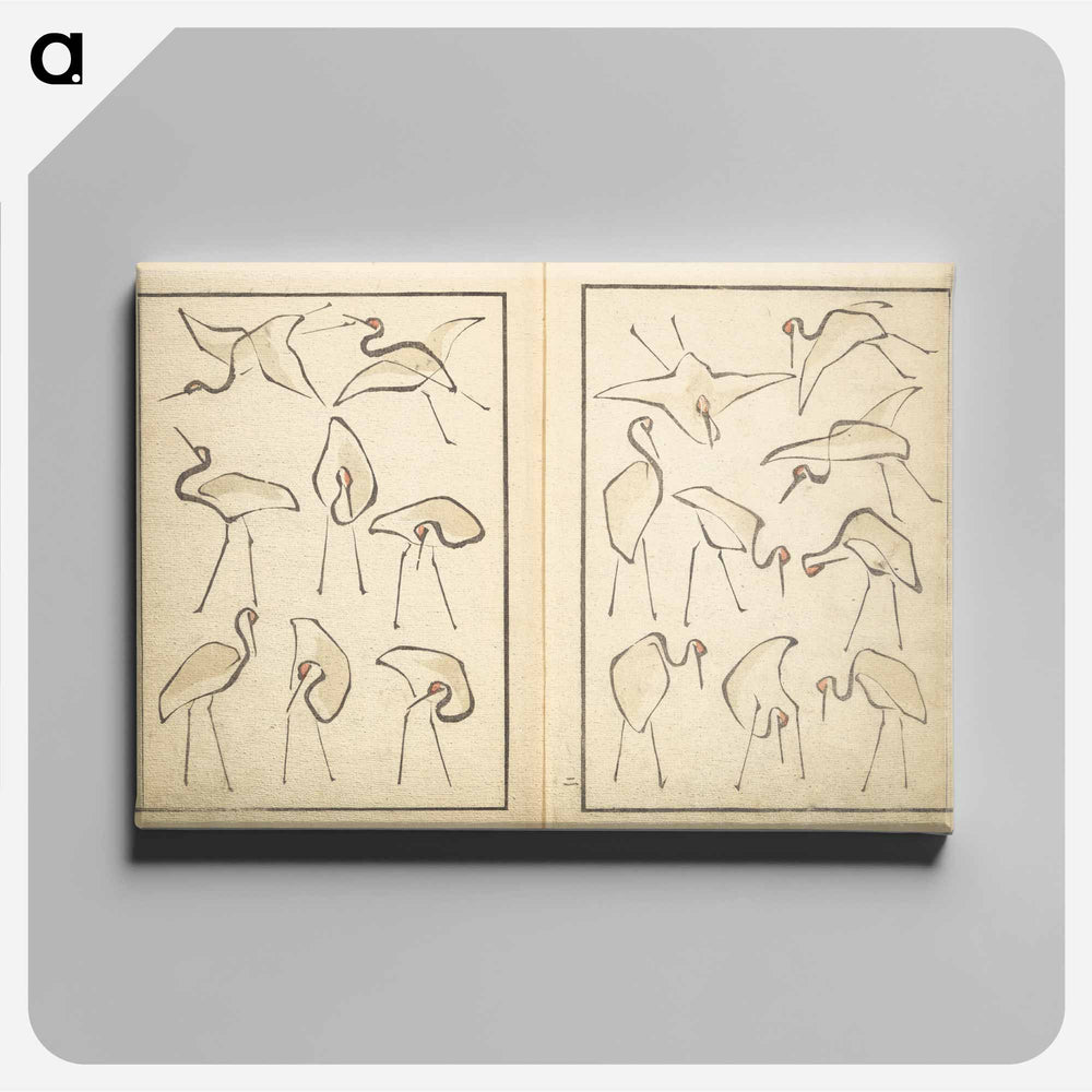 Transmitting the Spirit, Revealing Form of Things: Picture Album of Drawings at One Stroke - 葛飾 北斎 Canvas.