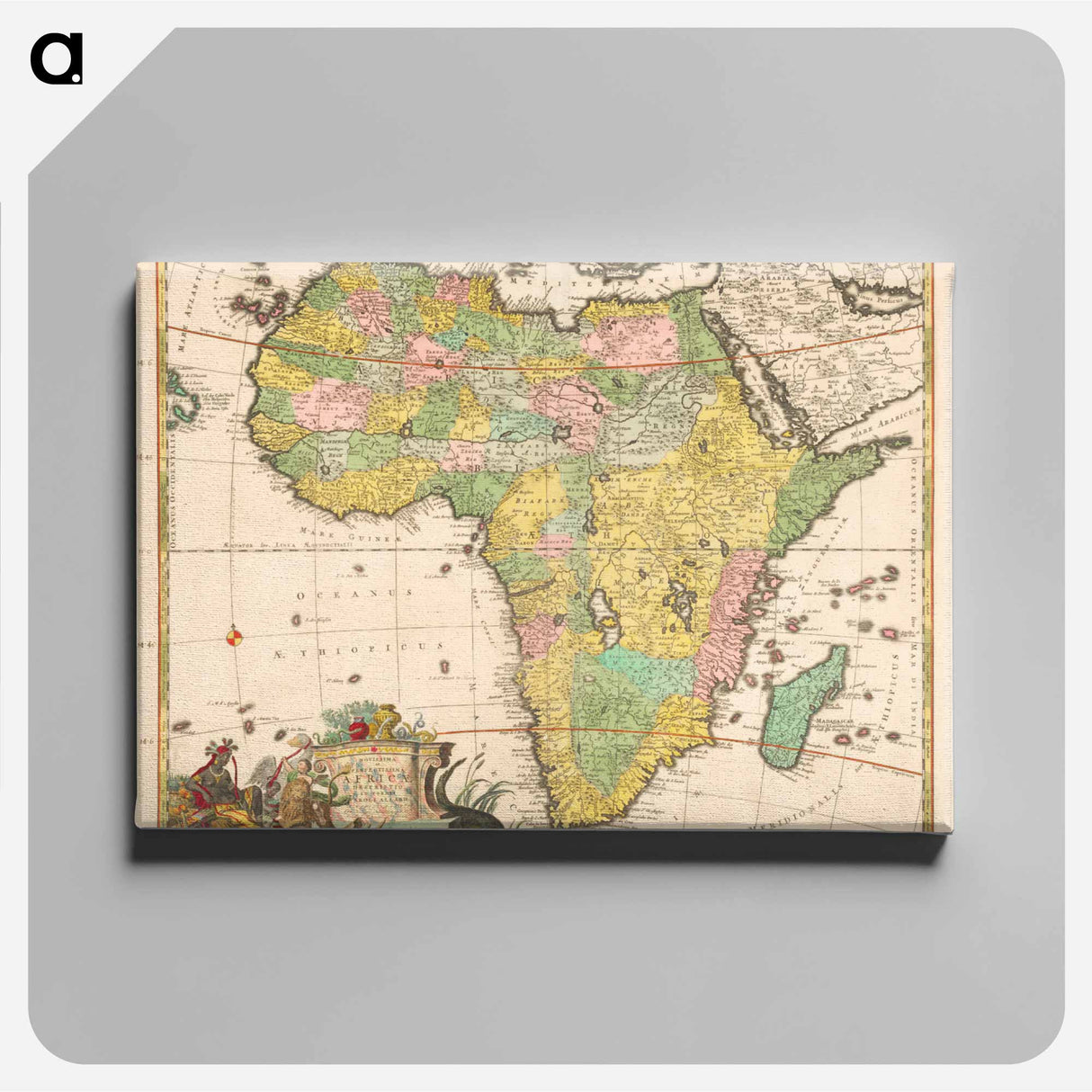 Kaart van Afrika - アンティーク地図 Canvas.