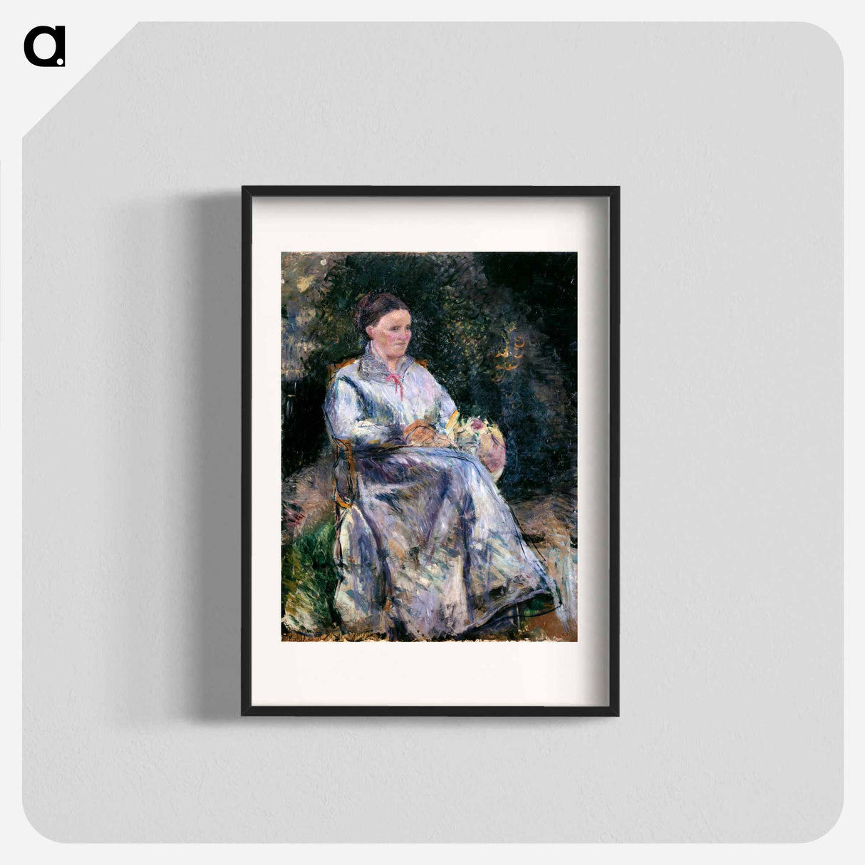Julie Pissarro in the garden - カミーユ ピサロ Poster.