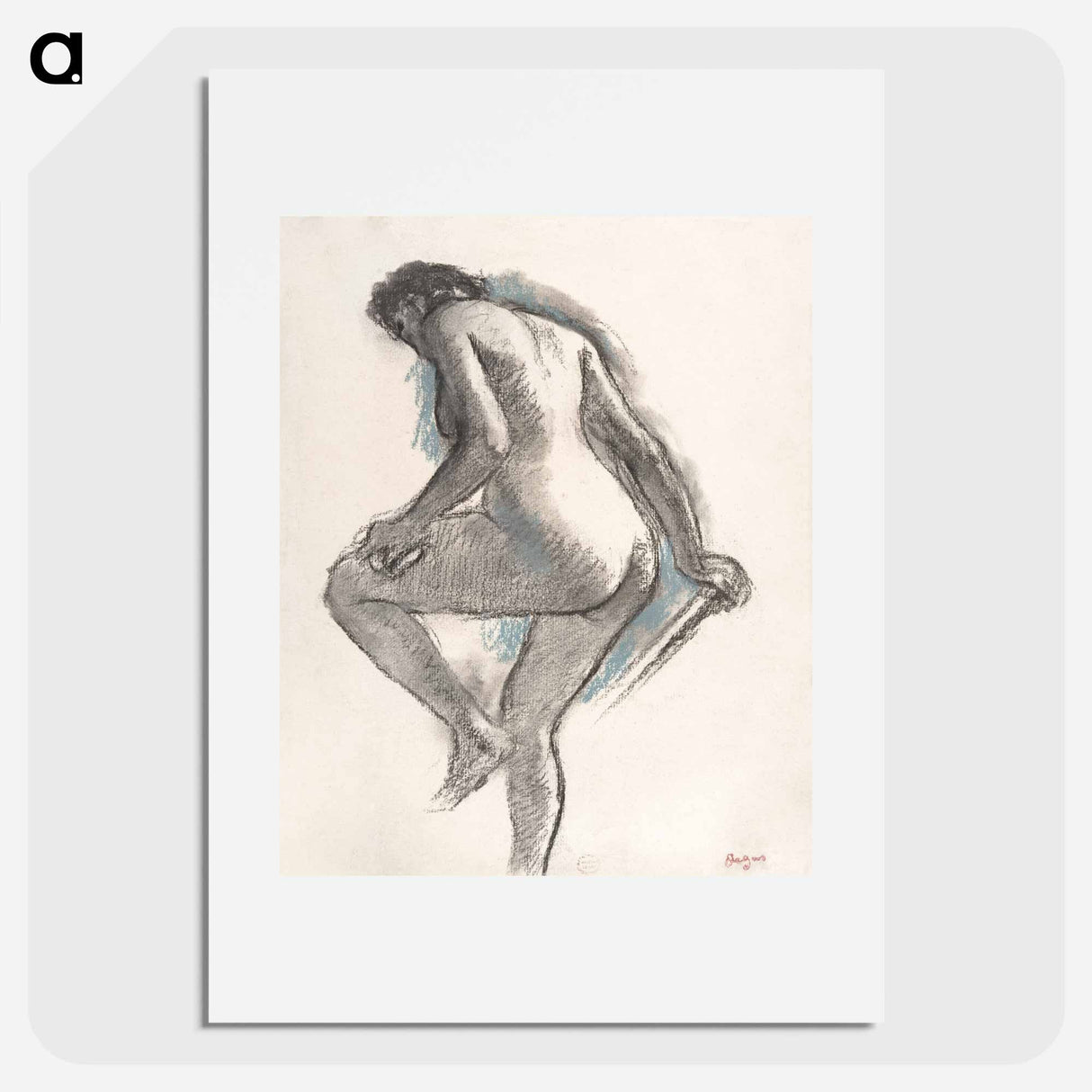 アートポスター-Bather Sponging Her Knee - エドガー ドガ Poster.