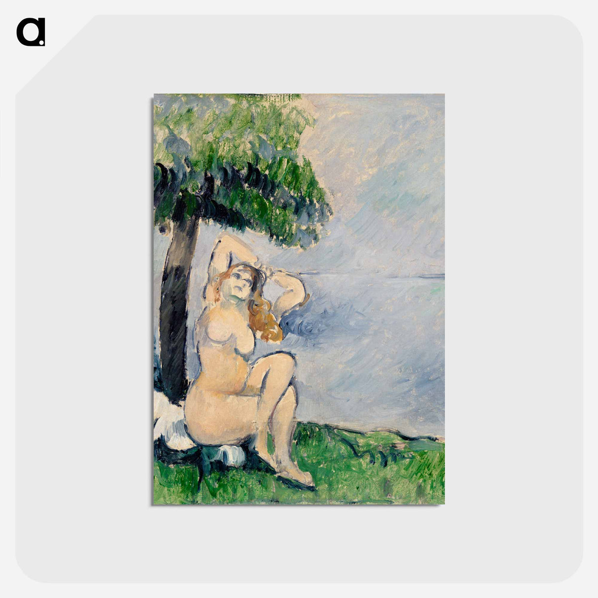 アートポストカード-Bather at the Seashore - ポール セザンヌ Postcard.
