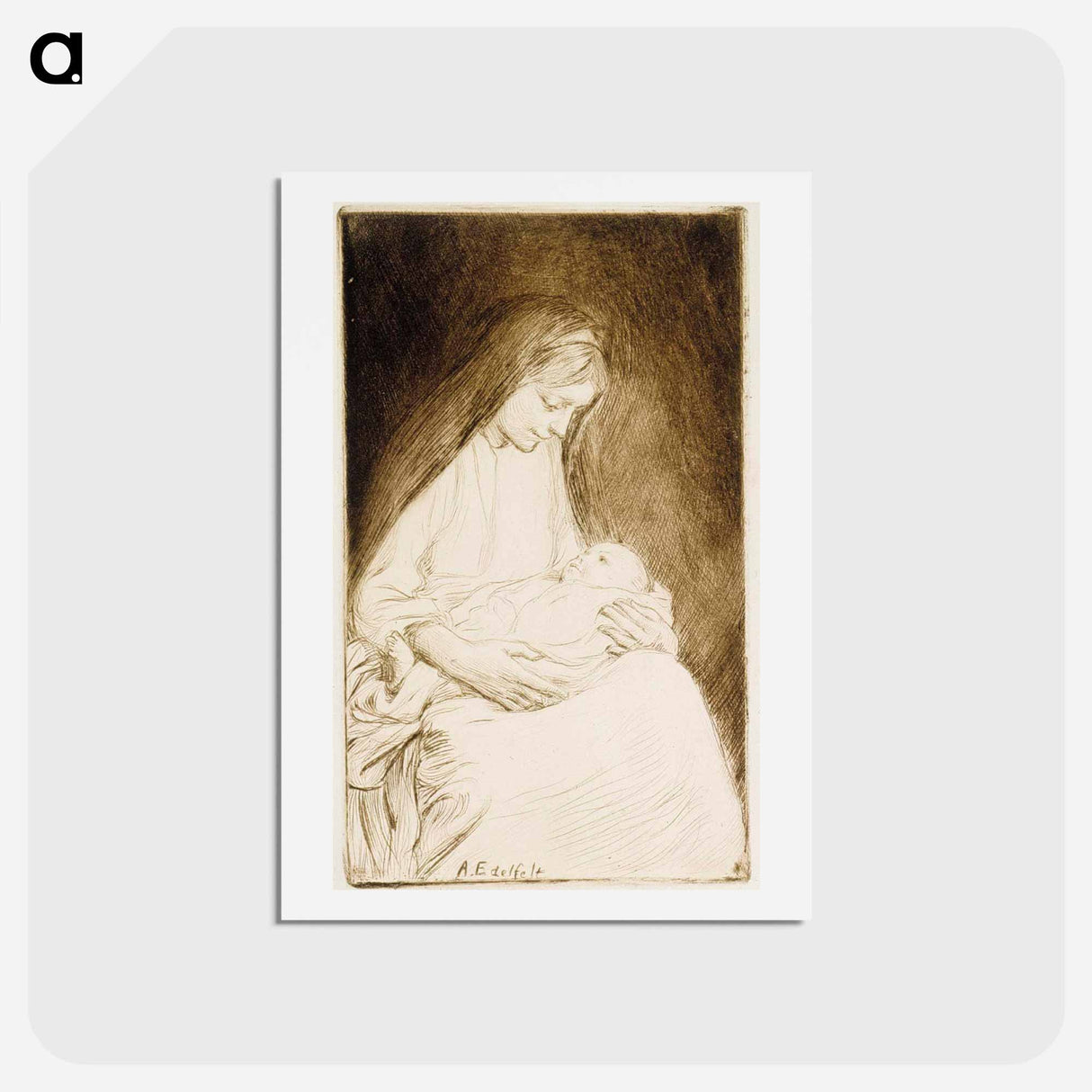 Madonna ja lapsi - アルバート エーデルフェルト Postcard.