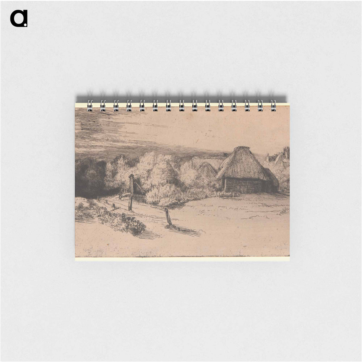 Landscape with a Farm Building and the House with the Tower - レンブラント ファン レイン Memo.
