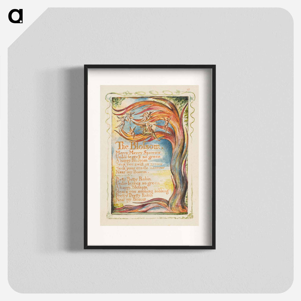 Songs of Innocence and of Experience: The Blossom: Merry Merry Sparrow - William Blake Poster.