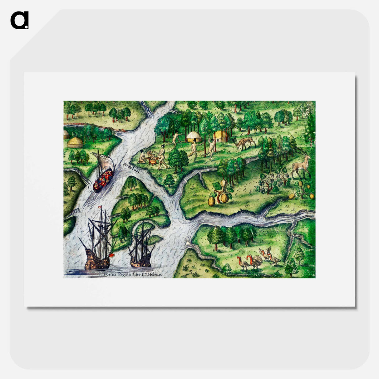 Port Royal, South Carolina - アンティーク地図 Poster.