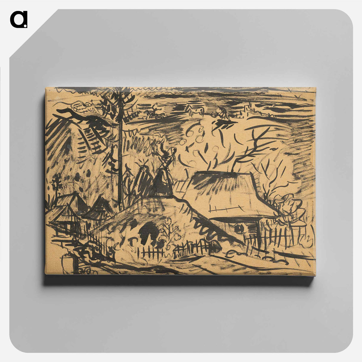 アートパネル-A scene from orava - アーノルド ピーター ワイズ クビンチャン Canvas.