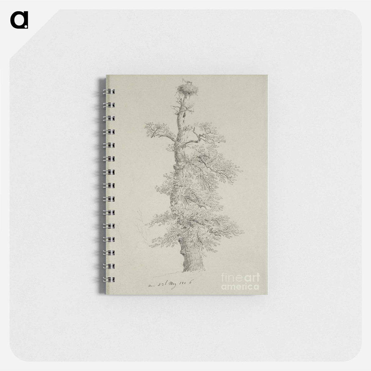 アートメモ帳-Ancient Oak Tree with a Storks Nest - カスパー ダーヴィト フリードリヒ Memo.