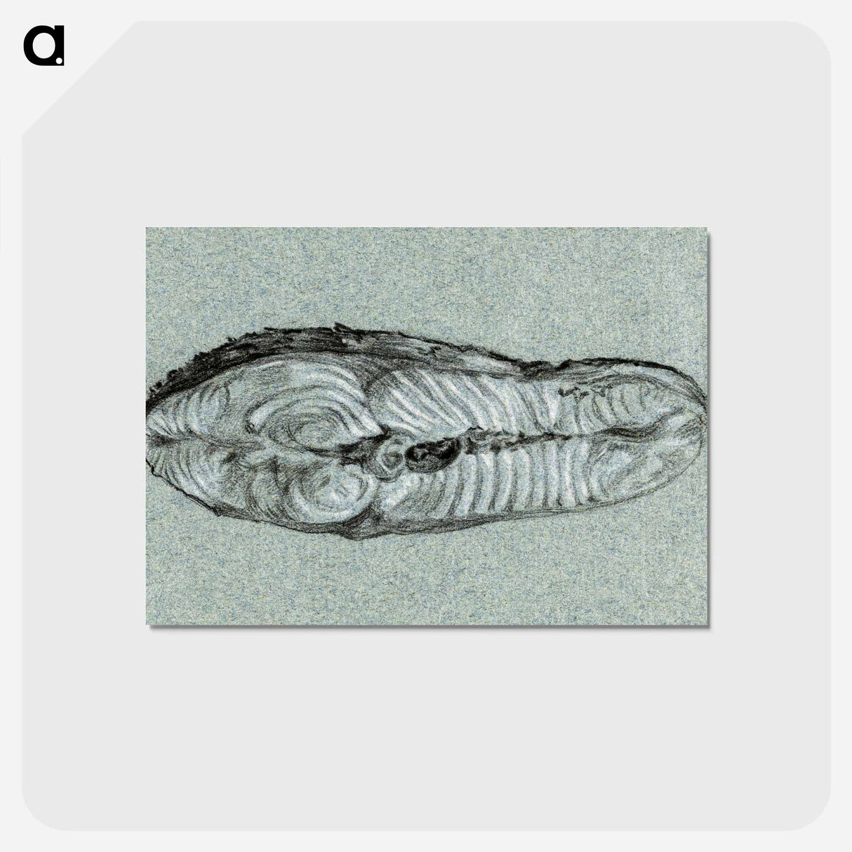 アートポストカード-Moot cooked salmon - ジャン ベルナール Postcard.