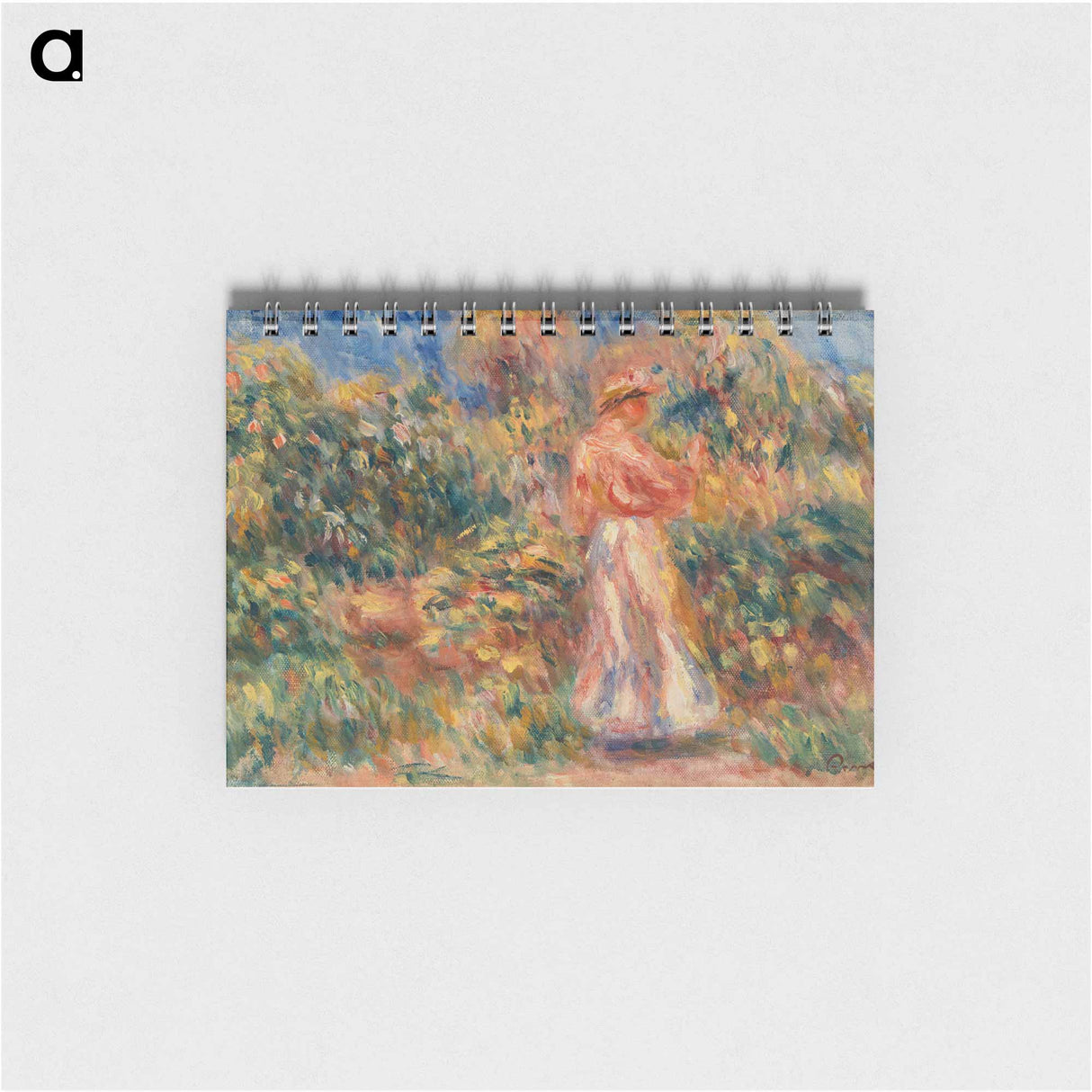 Landscape with Woman in Pink and White - ピエール オーギュスト ルノワール Memo.