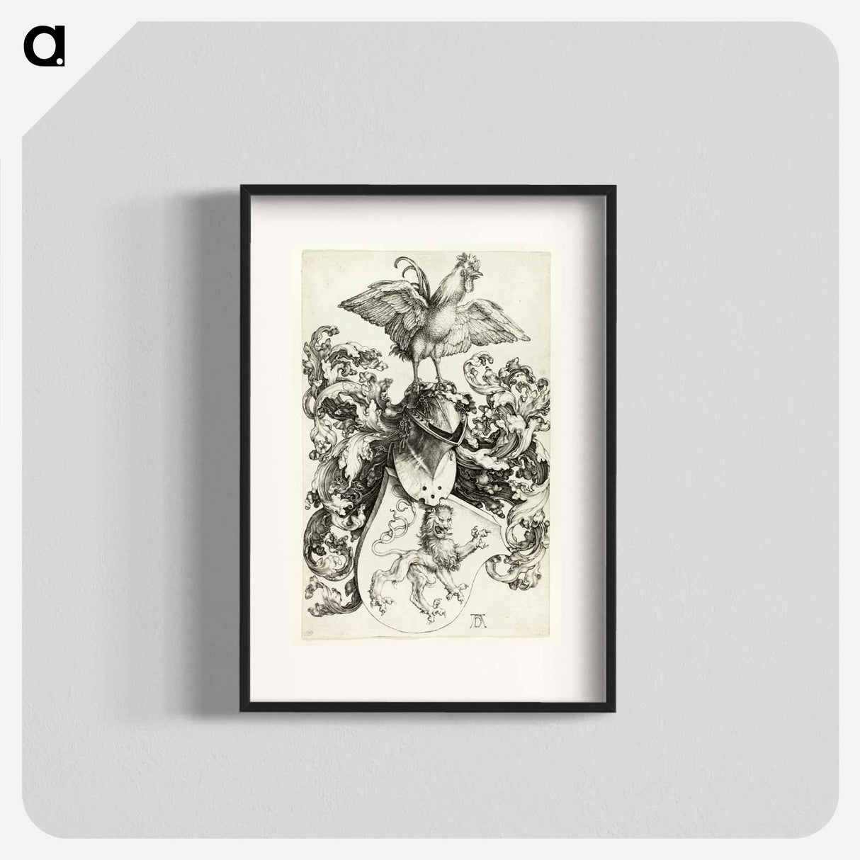 Coat of Arms with Lion and Rooster - アルブレヒト デューラー Poster.