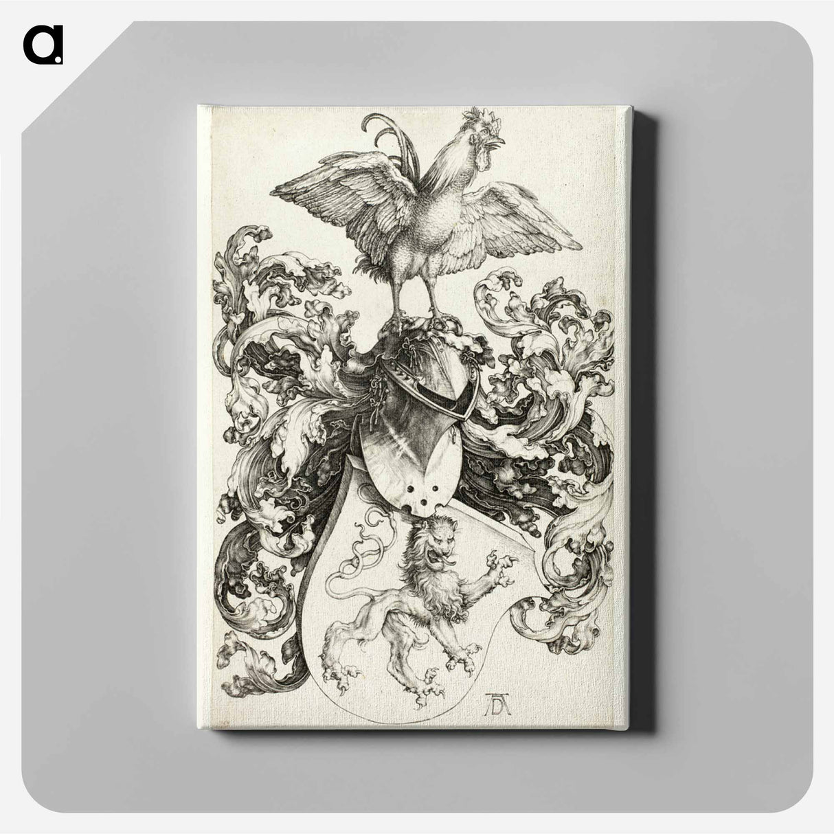 Coat of Arms with Lion and Rooster - アルブレヒト デューラー Canvas.