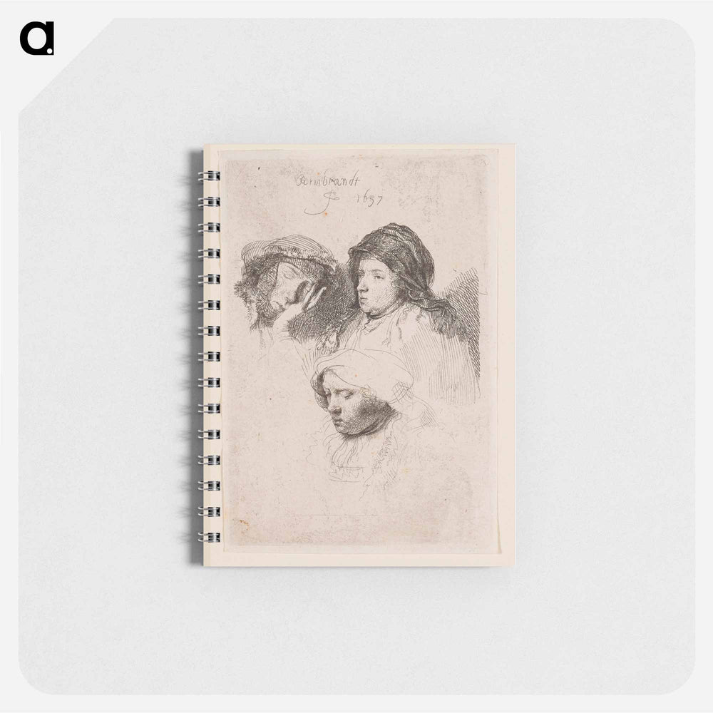 Three Heads of Women, One Asleep - レンブラント ファン レイン Memo.