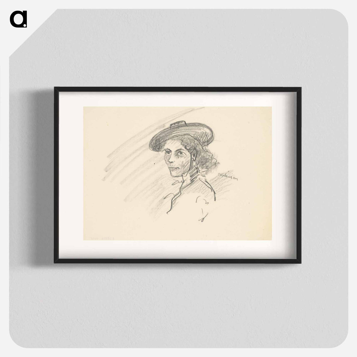 A woman in a hat - アーノルド ピーター ワイズ クビンチャン Poster.