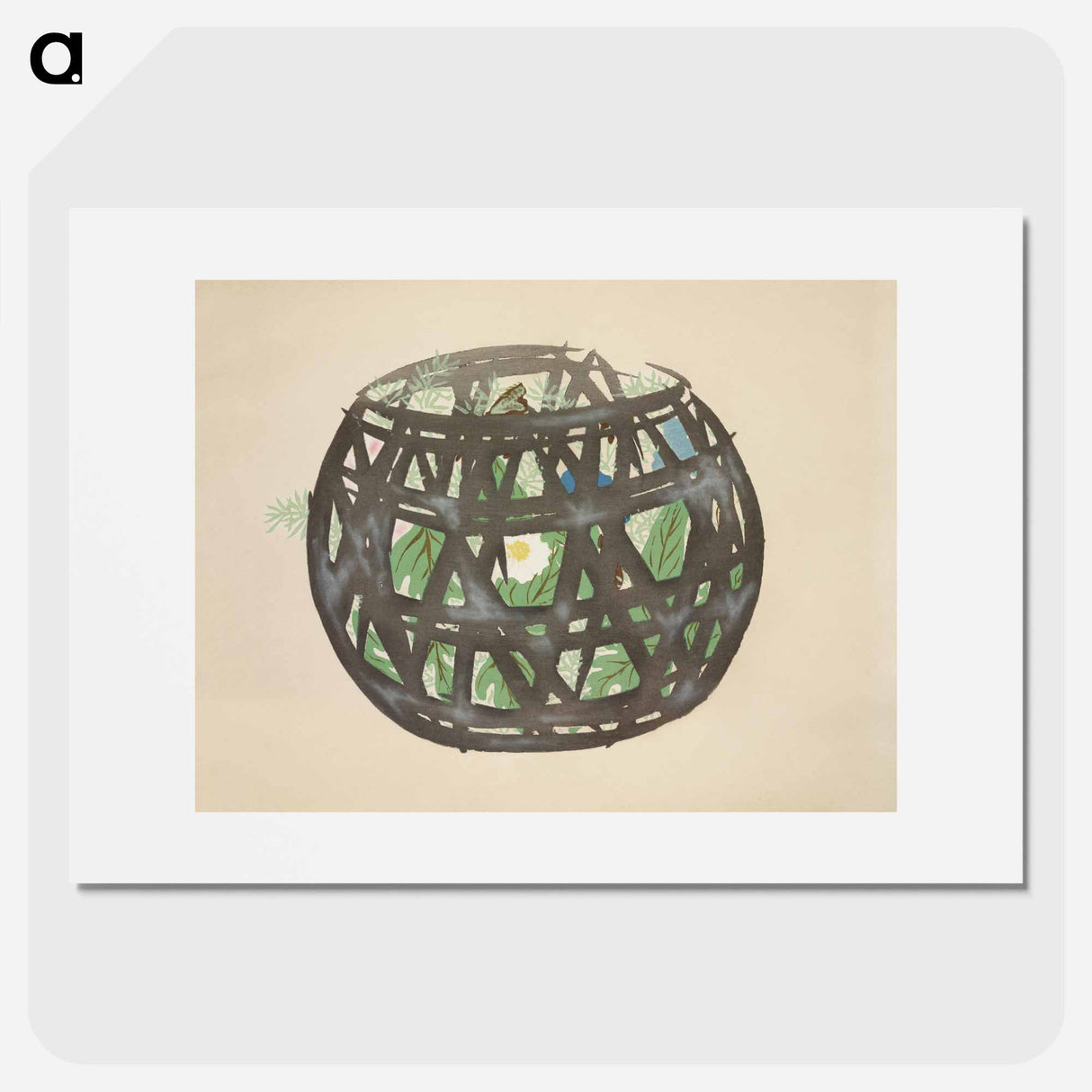 Basket from Momoyogusa–Flowers of a Hundred Generations - 神坂 雪佳 Poster.