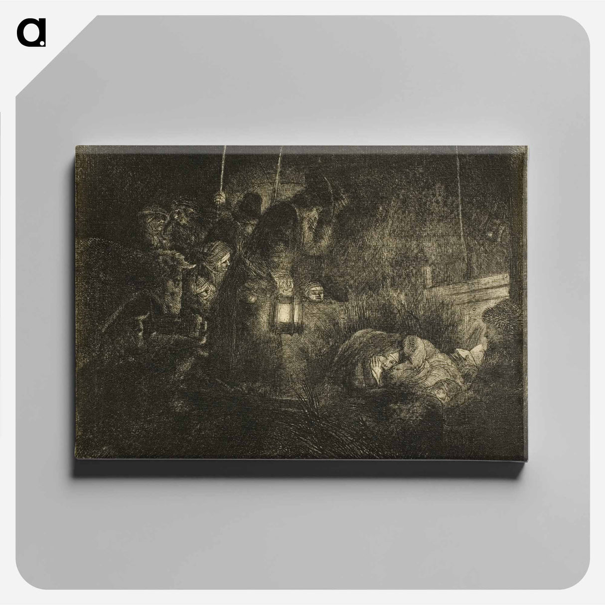 アートパネル-The Adoration of the Shepherds - レンブラント ファン レイン Canvas.