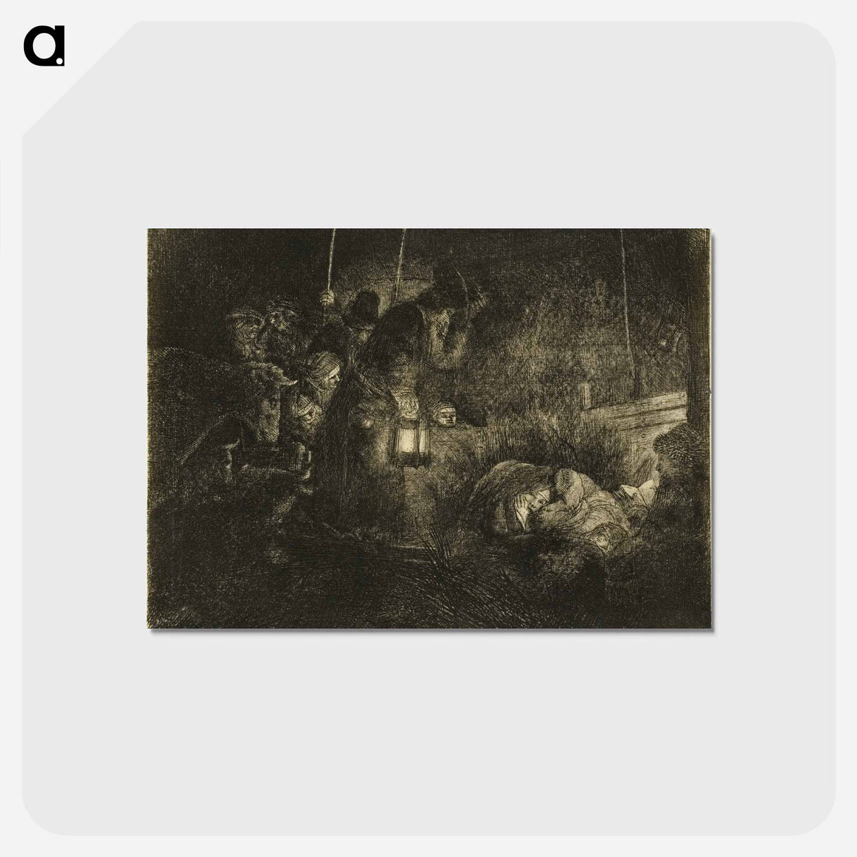 アートポストカード-The Adoration of the Shepherds - レンブラント ファン レイン Postcard.